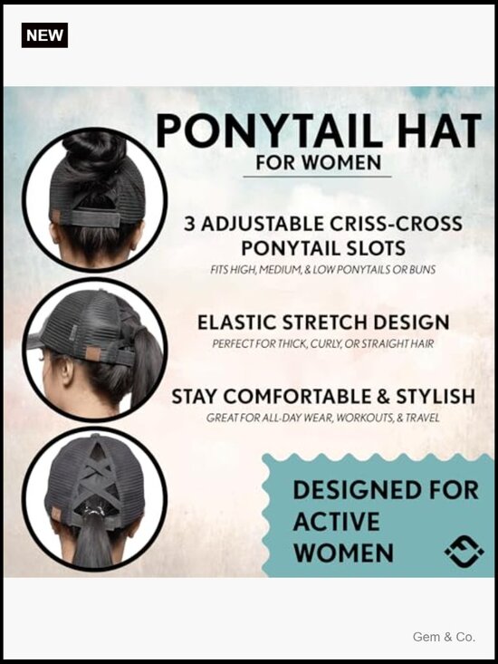 Criss Cross Back Ponytail Baseball Cap with Sayings, Adjustable main image 4